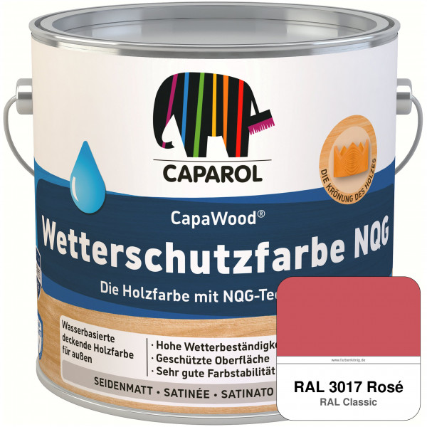 CapaWood® Wetterschutzfarbe NQG (RAL 3017 Rosa) - ersetzt Capadur Wetterschutzfarbe NQG