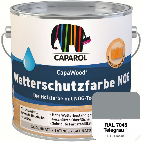CapaWood® Wetterschutzfarbe NQG (RAL 7045 Telegrau 1) - ersetzt Capadur Wetterschutzfarbe NQG