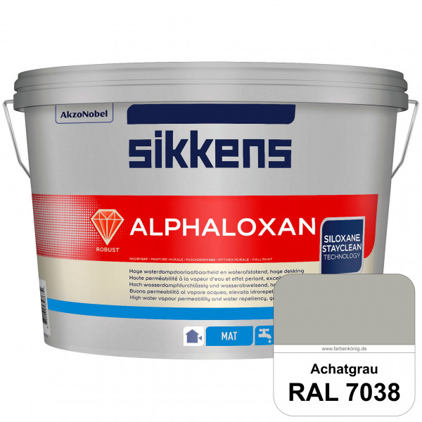 Alphaloxan (RAL 7038 Achatgrau) Professionelle Siliconharz-Fassadenfarbe (außen)
