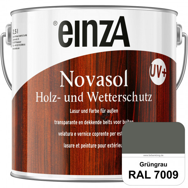 einzA Novasol HW Lasur (RAL 7009 Grüngrau) Lasierender Wetterschutz für außen