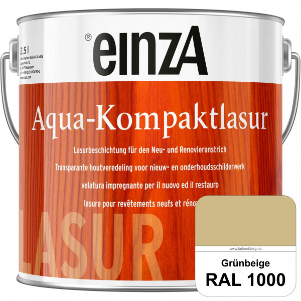einzA Aqua-Kompaktlasur (RAL 1000 Grünbeige) wasserverdünnbare & feuchtigkeitsregulierende Lasurbesc