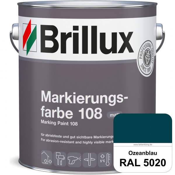 Markierungsfarbe 108 (RAL 5020 Ozeanblau) Markierungsfarbe für Asphalt, Betonböden, Zementestrichen