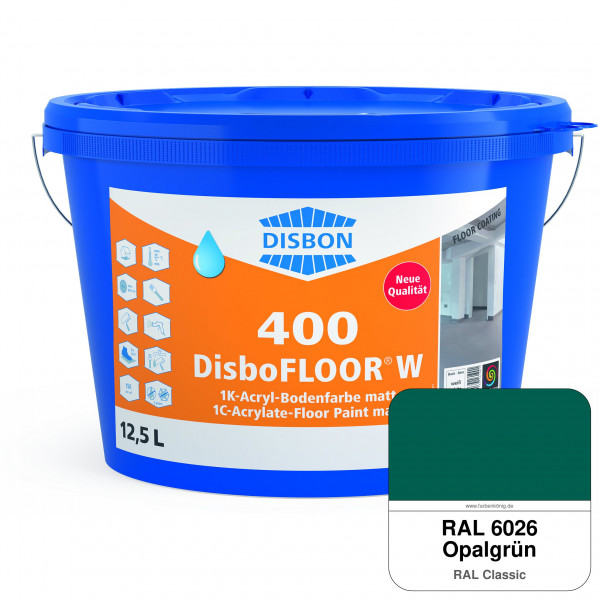 DisboFLOOR W 400 1K-Acryl-Bodenfarbe (RAL 6026 Opalgrün)