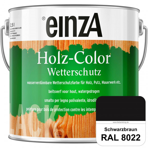 einzA Holz-Color (RAL 8022 Schwarzbraun) Wetterschutzfarbe für außen