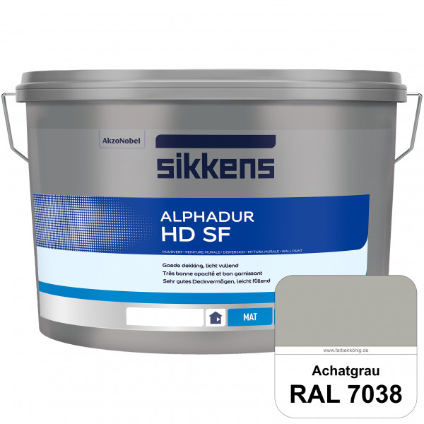 Alphadur HD SF (RAL 7038 Achatgrau) matte hochdeckende waschbeständige Innenwandfarbe