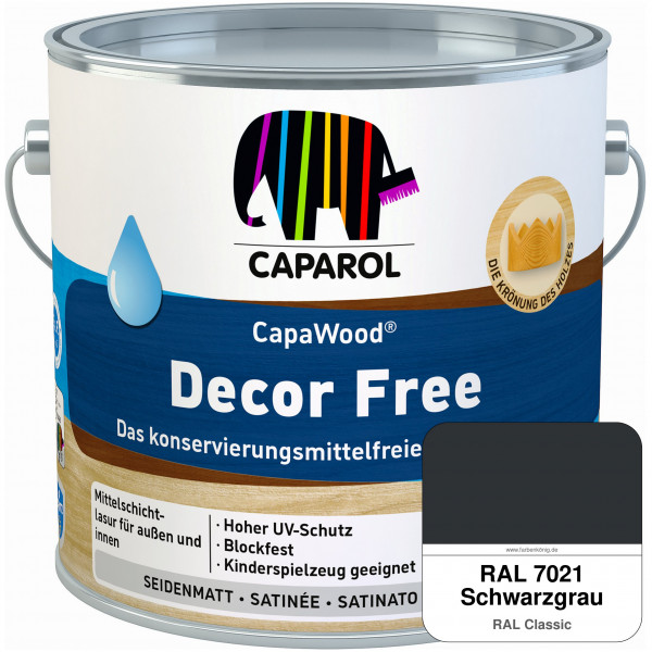 CapaWood® Decor Free (RAL 7021 Schwarzgrau) - ersetzt Capadur DecorLasur KF