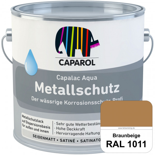 Capalac Aqua Metallschutz (RAL 1011 Braunbeige) wasserbasierter Korrosionsschutz für Stahl & verzink
