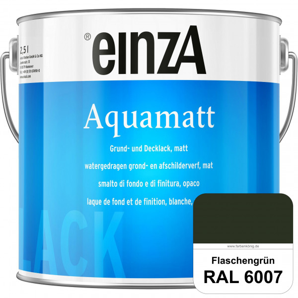 einzA Aquamatt (RAL 6007 Flaschengrün) Wasserverdünnbare Vorstreichfarbe & matte Lackfarbe