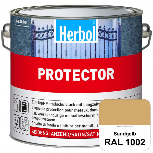Protector (RAL 1002 Sandgelb) Seidenglänzende Spezialbeschichtung für Eisen- und NE-Metalle (außen)