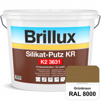 Silikat-Putz KR K2 3631 (RAL 8000 Grünbraun) Dekorativer Kratzputz auf Silikatbasis