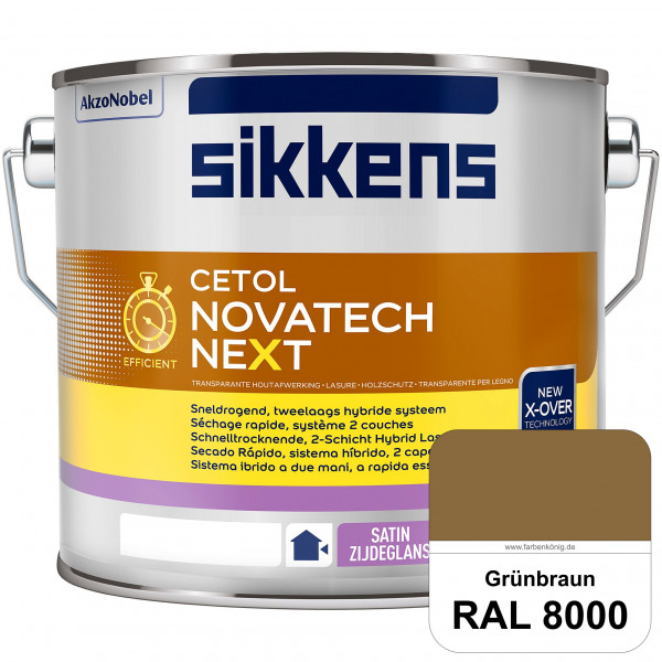 Cetol Novatech neXt (RAL 8000 Grünbraun) Schnelltrocknende Hybrid-Lasur mit höchster Wetterbeständig