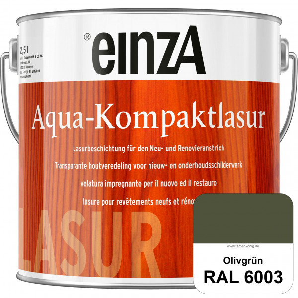 einzA Aqua-Kompaktlasur (RAL 6003 Olivgrün) wasserverdünnbare & feuchtigkeitsregulierende Lasurbesch