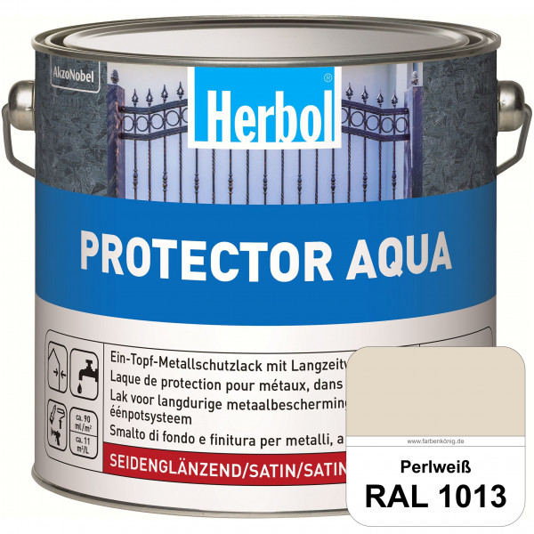 Protector Aqua (RAL 1013 Perlweiß) Lack für Eisen, Stahl und NE-Metalle (Innen&Außen)