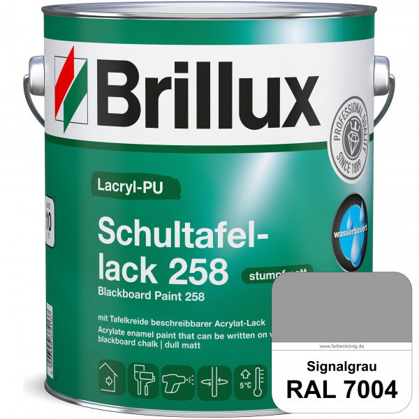 Lacryl-PU Schultafellack 258 (RAL 7004 Signalgrau) wasserbasierter und matter Schultafellack (innen)