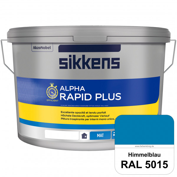 Alpha Rapid Plus (RAL 5015 Himmelblau) Hochwertige & stumpfmatte Wandfarbe für mittlere Belastungen