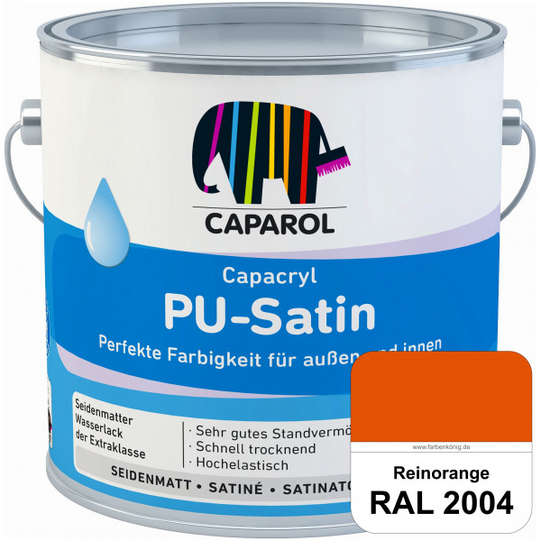 Capacryl PU-Satin (RAL 2004 Reinorange) hochwertige Zwischen-/ Schluss­lackierungen für grundierte H