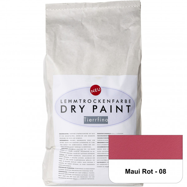 DRY-PAINT Lehmtrockenfarbe - Maui Rot - 08