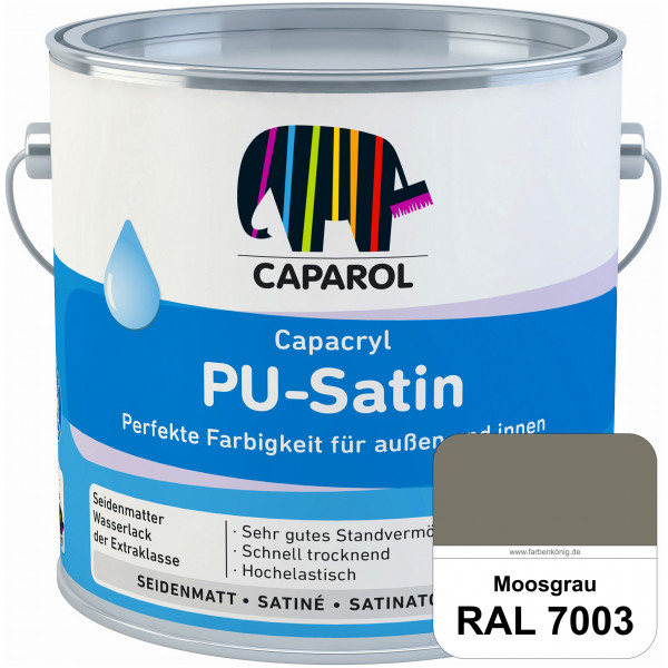 Capacryl PU-Satin (RAL 7003 Moosgrau) hochwertige Zwischen-/ Schlusslackierungen für grundierte Hol