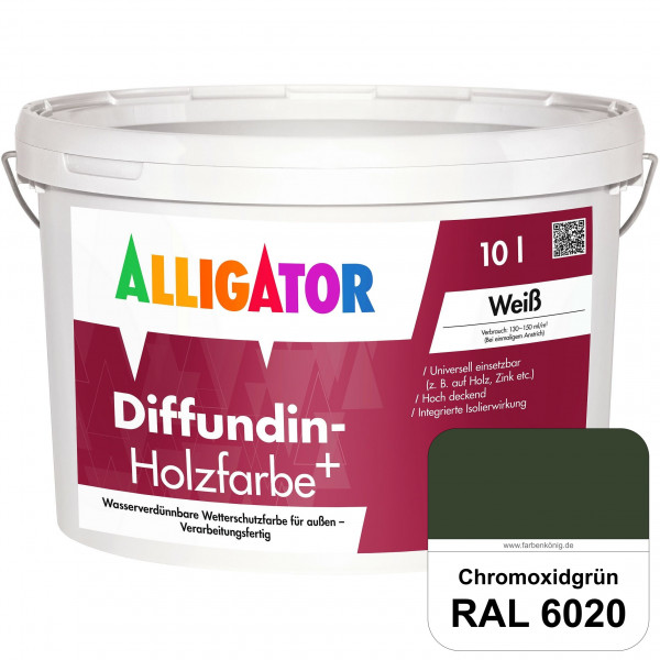 Diffundin-Holzfarbe+ (RAL 6020 Chromoxidgrün)