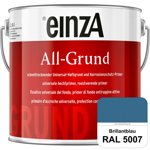 einzA All-Grund (RAL 5007 Brillantblau) Schnelltrocknender Haftgrund & Korrosionsschutz-Primer