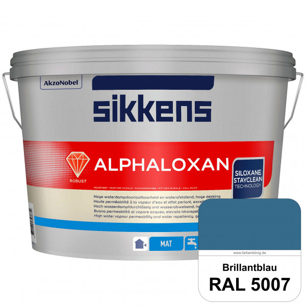 Alphaloxan (RAL 5007 Brillantblau) Professionelle Siliconharz-Fassadenfarbe (außen)
