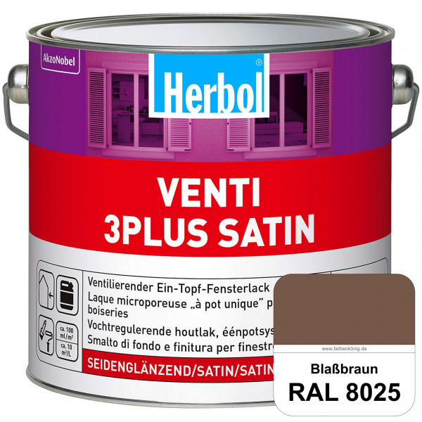 Venti 3Plus Satin (RAL 8025 Blassbraun) feuchtigkeitregulierender & seidenglänzender Ein-Topf-Fenste
