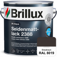 2K-Aqua Seidenmattlack 2388 (RAL 8019 Graubraun) mechanisch und chemisch hoch belastbar für außen & 