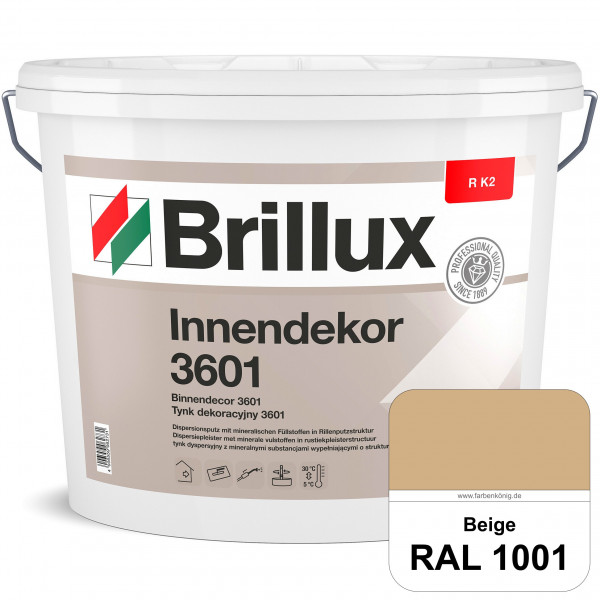 Innendekor ELF R K2 3601 (RAL 1001 Beige) Rillenputz zur Erzielung dekorativer und strapazierfähiger