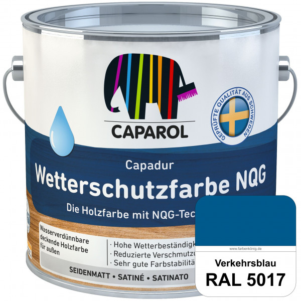 Capadur Wetterschutzfarbe NQG (RAL 5017 Verkehrsblau) Holzfarbe mit NQG-Technologie wasserbasiert fü