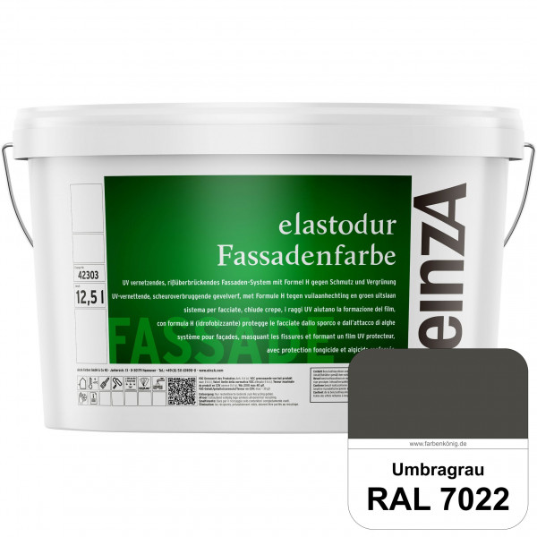 einzA elastodur Fassadenfarbe (RAL 7022 Umbragrau) UV-vernetzendes & rissüberbrückendes Fassadenfarb