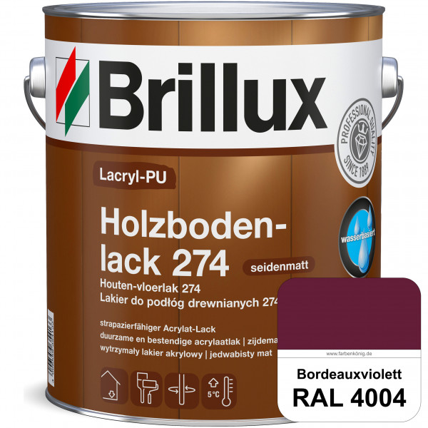 Lacryl-PU Holzbodenlack 274 (RAL 4004 Bordeauxviolett) hochwertige & widerstandsfähige, deckende Ver