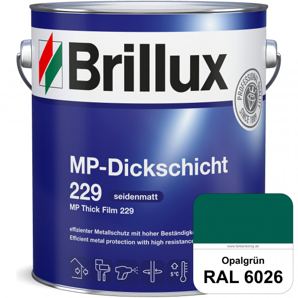 MP-Dickschicht 229 (RAL 6026 Opalgrün) Korrosionsschutz für grundierten Eisen- & Stahl sowie für Zin