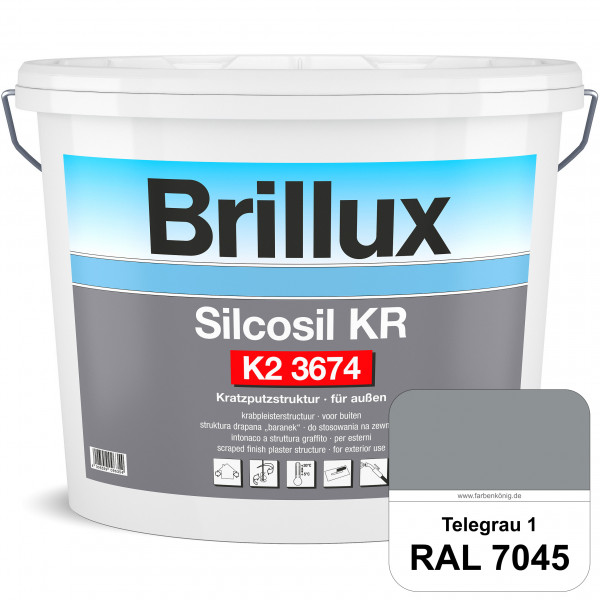 Silcosil KR K2 3674 mit Protect (RAL 7045 Telegrau 1) siliconverstärkter Dekorputz, Kratzputzstruktu
