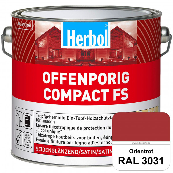Offenporig Compact FS (RAL 3031 Orientrot) Rationelle & thixotrope Ein-Topf-Holzlasur (außen)