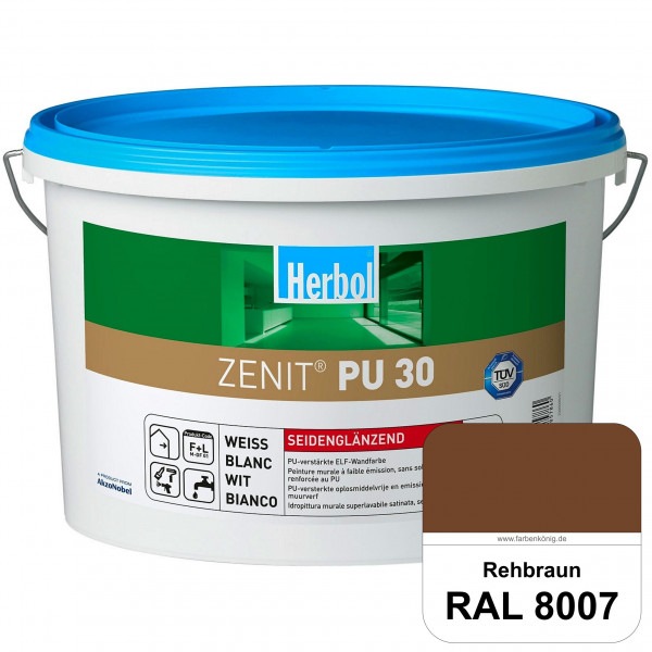 Zenit PU 30 (RAL 8007 Rehbraun) seidenglänzende und strapazierfähige PU-Wandfarbe