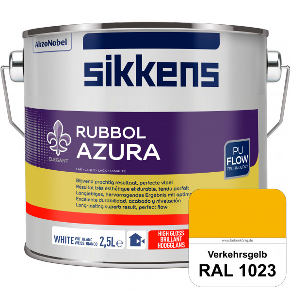 Rubbol Azura (RAL 1023 Verkehrsgelb) hochglänzender Lack (löselmittelhaltig) innen & außen