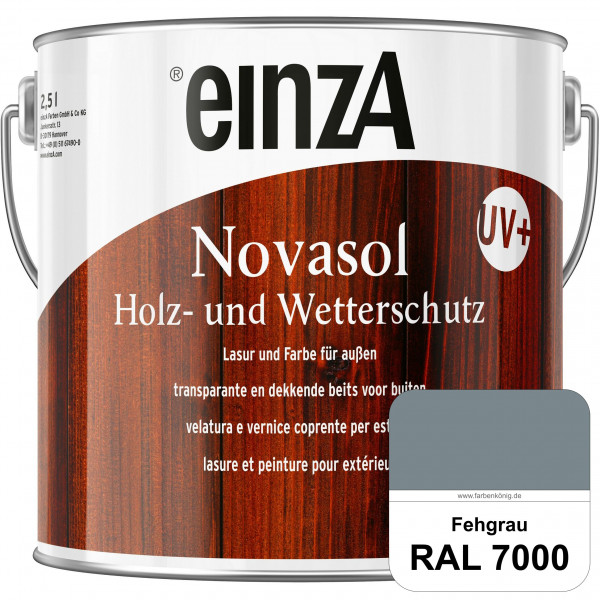einzA Novasol HW Farbe (RAL 7000 Fehgrau) Deckender Wetterschutz für außen