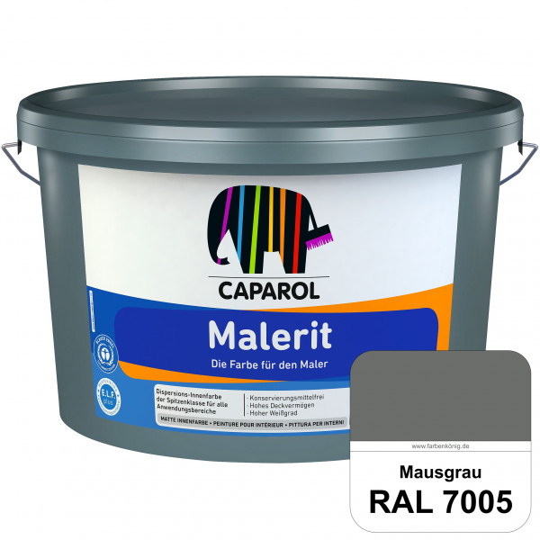 Malerit E.L.F. (RAL 7005 Mausgrau) matte Innenfarbe für Neu- & Renovierungsanstriche