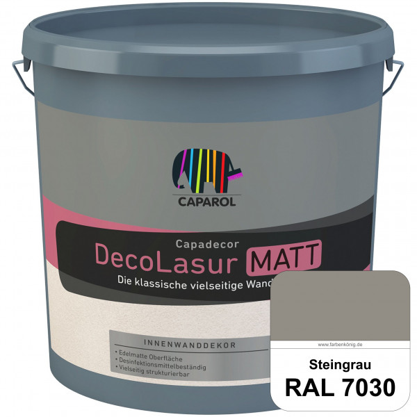 Capadecor DecoLasur Matt (RAL 7030 Steingrau) Matte Lasurfarbe auf Dispersionsbasis (innen)