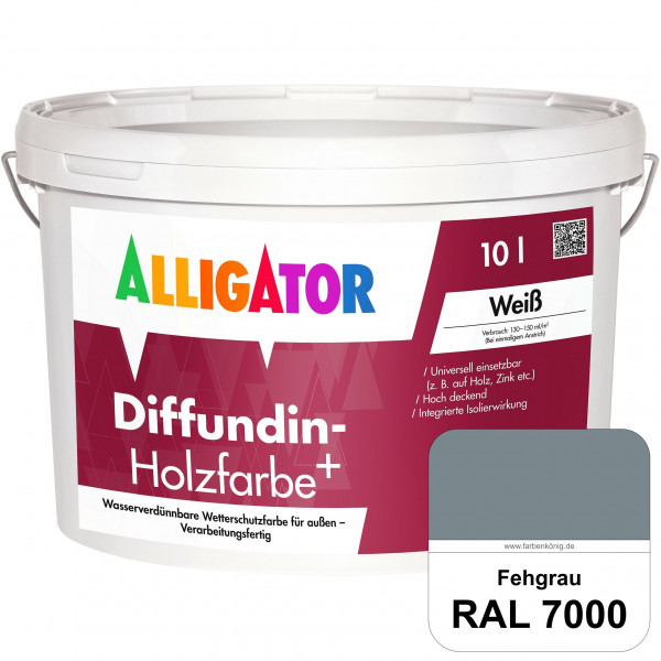 Diffundin-Holzfarbe+ (RAL 7000 Fehgrau)