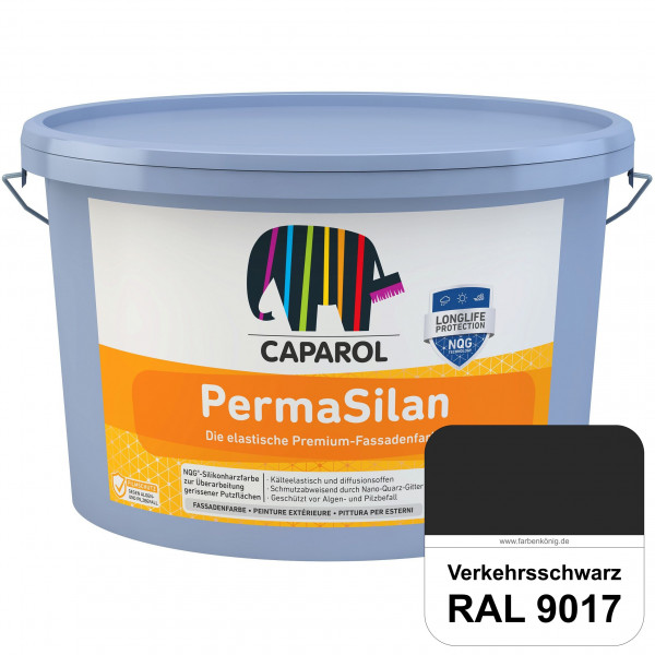 PermaSilan (RAL 9017 Verkehrsschwarz) Elastische, diffusionsoffene Fassadenfarbe mit integrierter Na