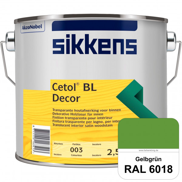 Cetol BL Decor (RAL 6018 Gelbgrün) wasserbasierte & seidenglänzende Dünnschichtlasur für innen