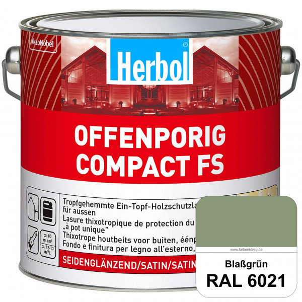 Offenporig Compact FS (RAL 6021 Blassgrün) Rationelle & thixotrope Ein-Topf-Holzlasur (außen)