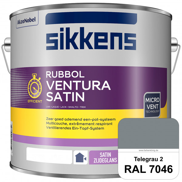 Rubbol Ventura Satin (RAL 7046 Telegrau 2) Seidenglanzlack (lösemittelhaltig) Fenster & Türen außen