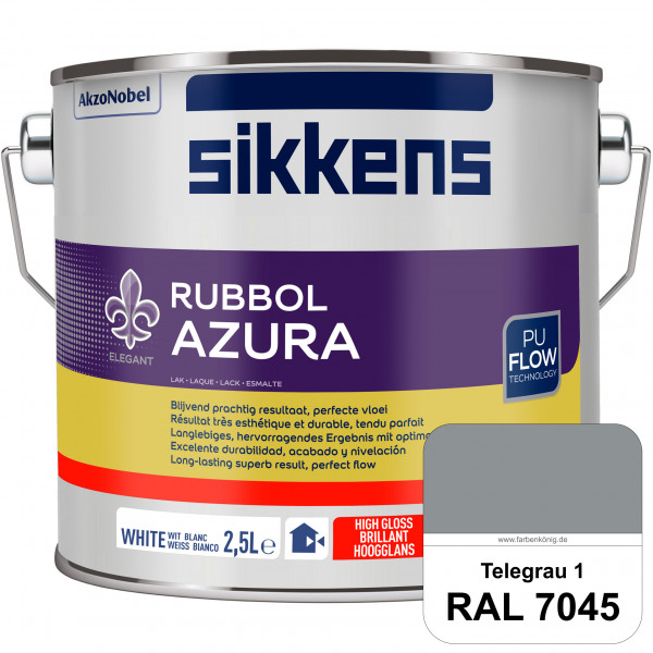 Rubbol Azura (RAL 7045 Telegrau 1) hochglänzender Lack (löselmittelhaltig) innen & außen