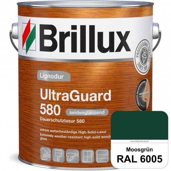 Lignodur UltraGuard 580 (Dauerschutzlasur 580) RAL 6005 Moosgrün