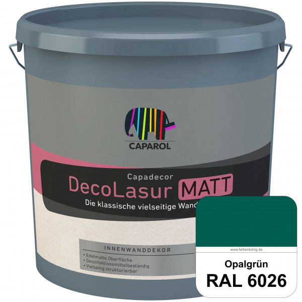 Capadecor DecoLasur Matt (RAL 6026 Opalgrün) Matte Lasurfarbe auf Dispersionsbasis (innen)