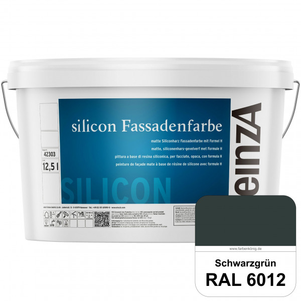 einzA silicon Fassadenfarbe (RAL 6012 Schwarzgrün) Hochwertige Siliconharz-Fassadenfarbe