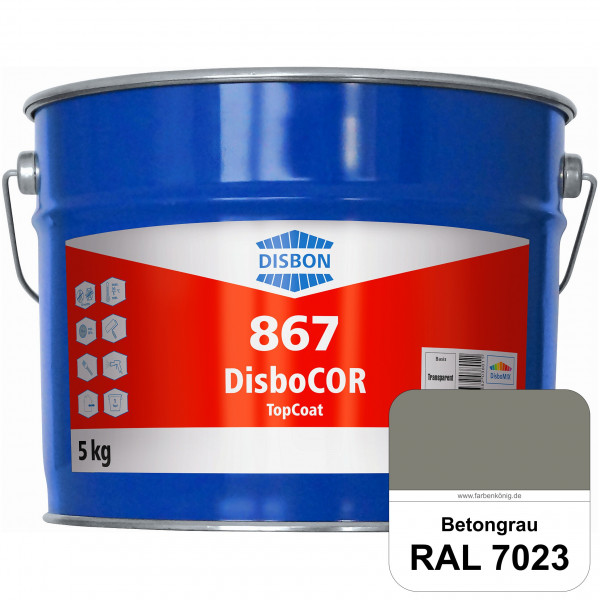 DisboCOR 867 TopCoat (RAL 7023 Betongrau) Anwendungsfreundliche Korrosionsschutz-Deckbeschichtung mi