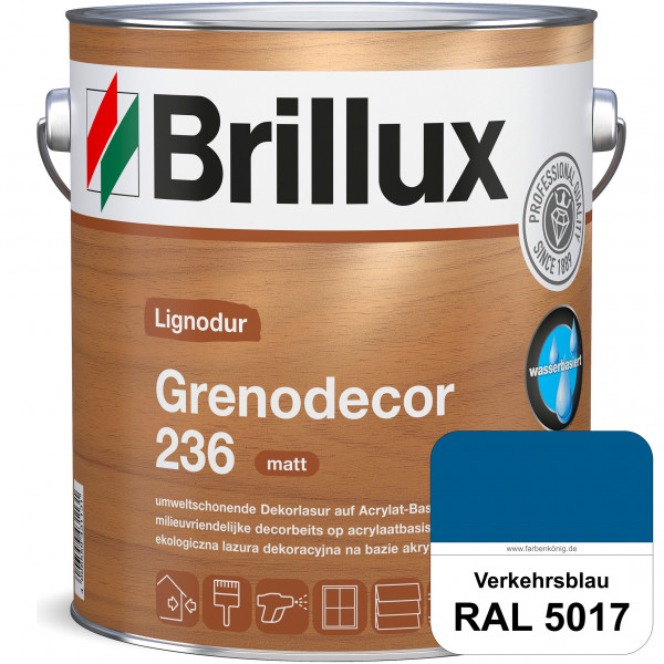 Grenodecor 236 (RAL 5017 Verkehrsblau) Umwelt- und gesundheitsschonende, diffusionsfähige Dekorlasur